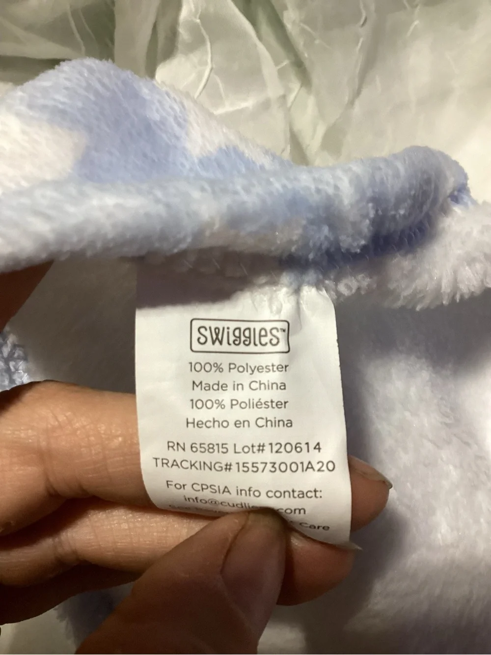Swiggles Teddy Bear Light Blue & White Star Plush Baby Lovey Security Blanket